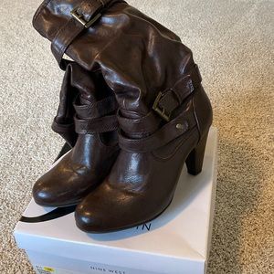 Nine West Dark Brown Don’t Stop Womens Boot 8 1/2 M